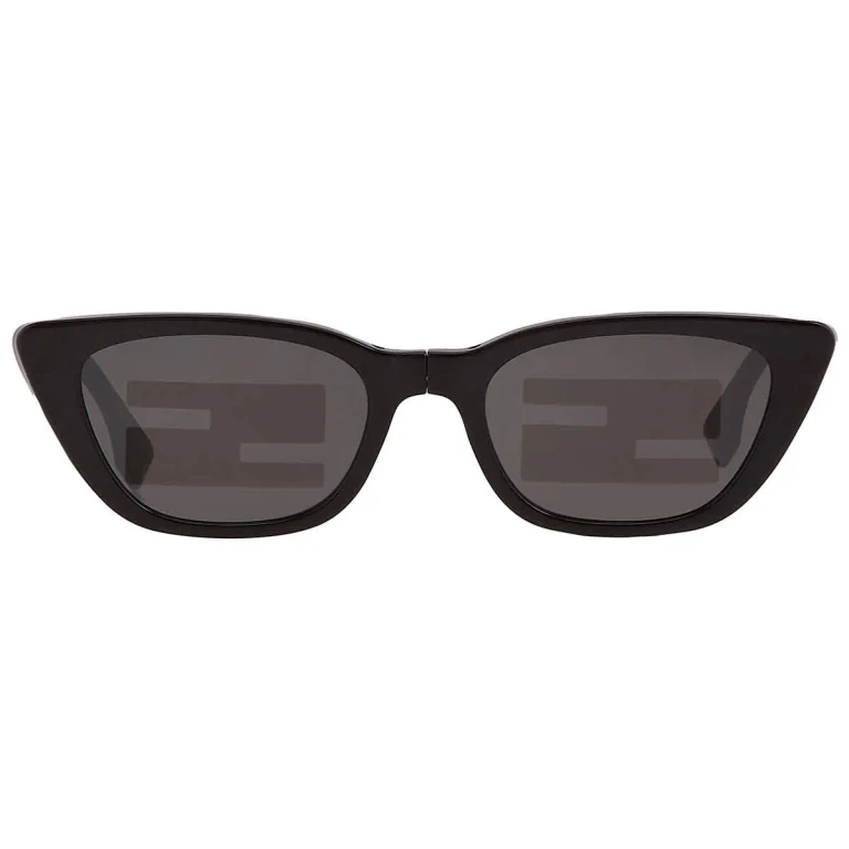 Fendi Smoke Mirror Logo Folding Cat Eye Ladies Sunglasses FE40089I 01C 53