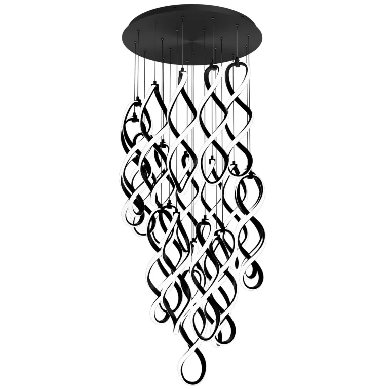 Black LED Chandelier from the Interlace Collection