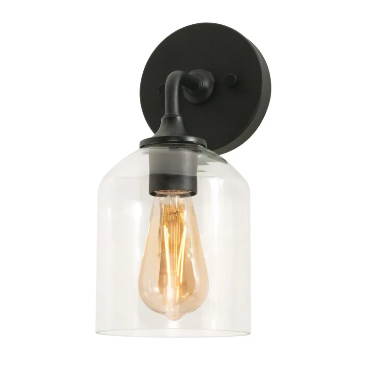 William 1-Light Wall Sconce in Black