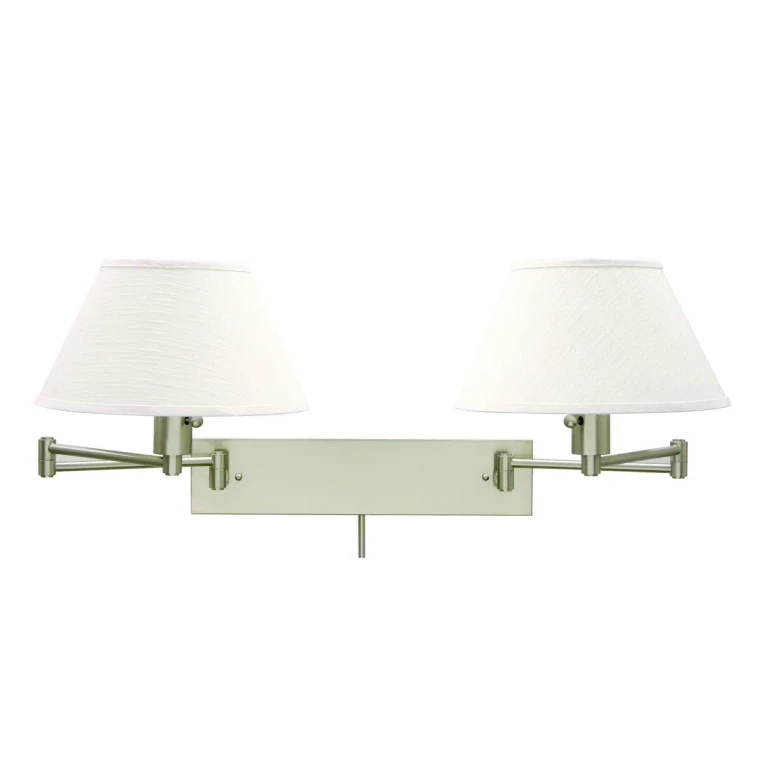 House of Troy Double Swing-Arm Wall Lamp Satin Brass