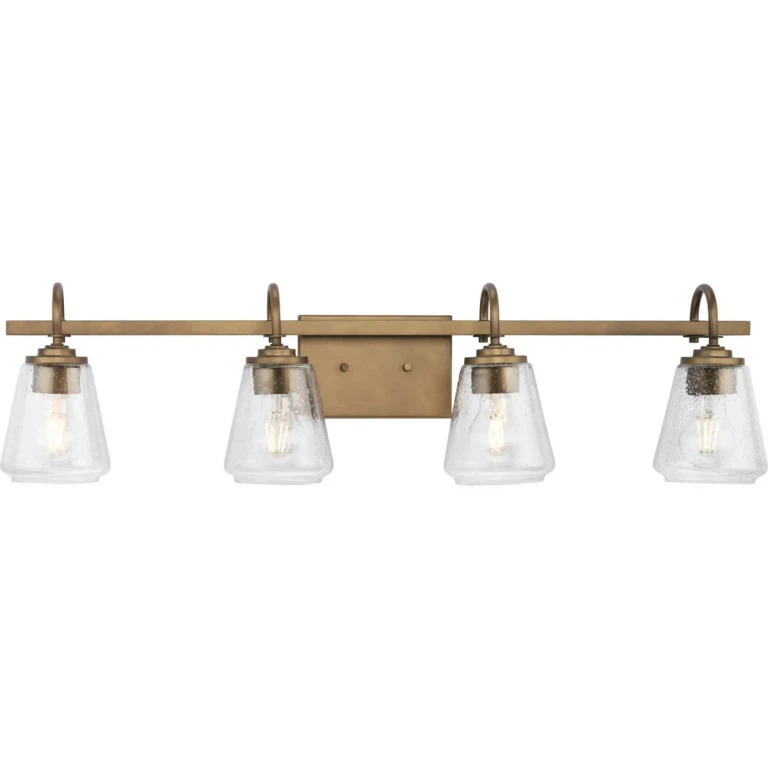 Aged Bronze Four Light Bath & Vanity from the Martenne Collection