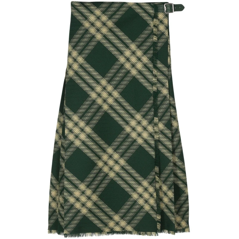 Burberry Skirts Green Wool - Women