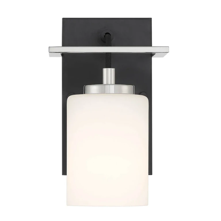 Matte Black One Light Wall Sconce from the Prince St Collection