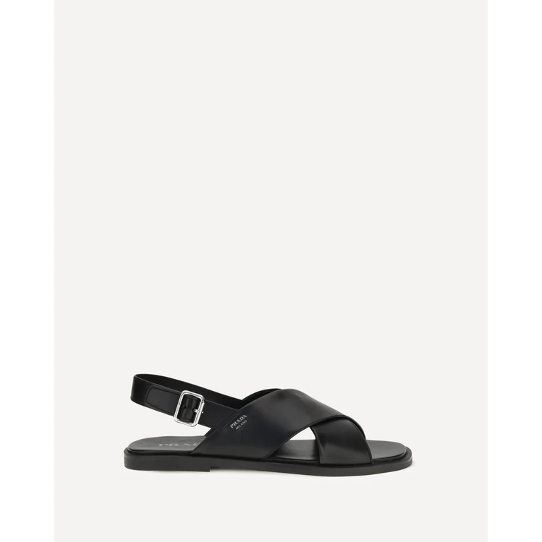 PRADA Saffiano Criss-Cross Sandals Male 8