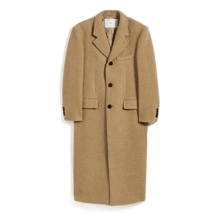 DUNST 2-Way 3 Button Boucle Wool Coat Camel S