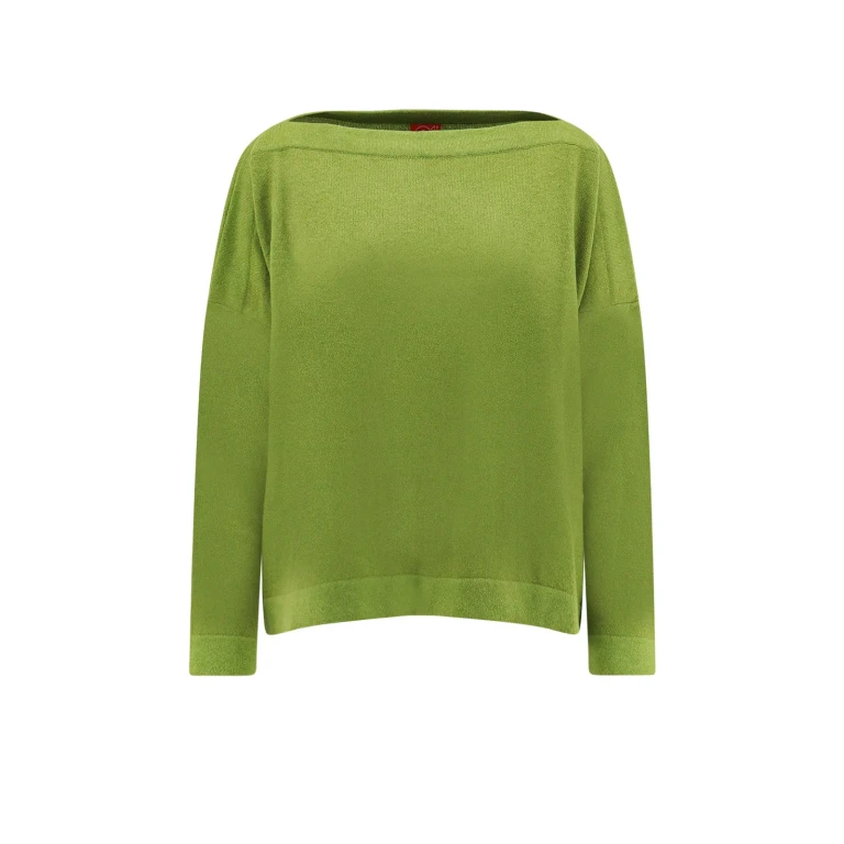 F cashmere Pull Col Rond - Vert