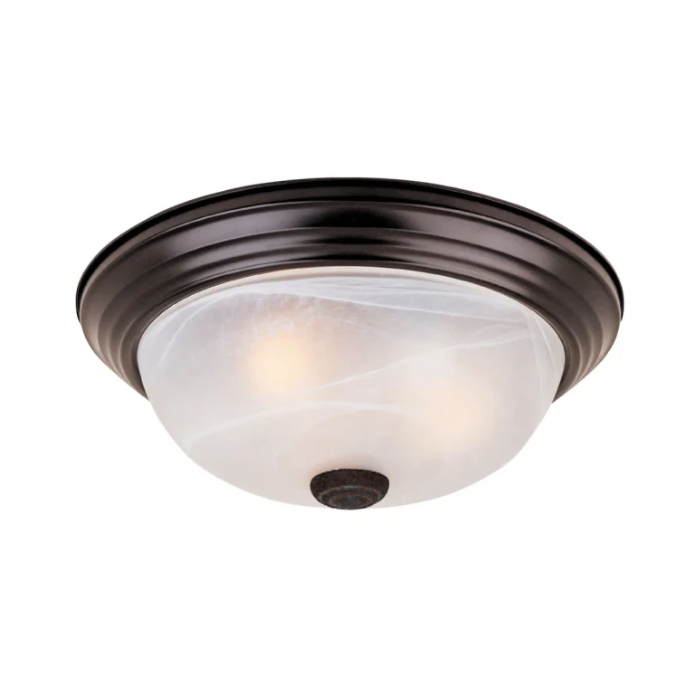 Oil Rubbed Bronze Three Light Flushmount from the Decorative Flushmount Collection