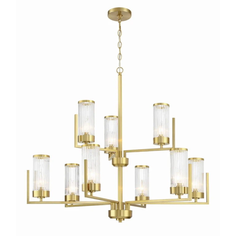 Satin Brass Chandelier from the Whittley Collection