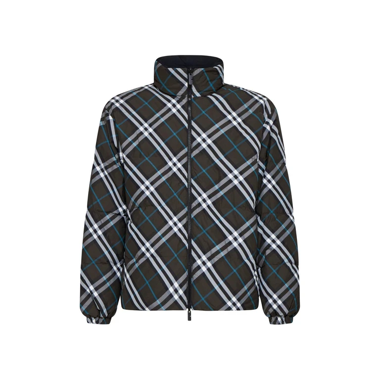 Burberry High-neck Zip-up Checked Jacket