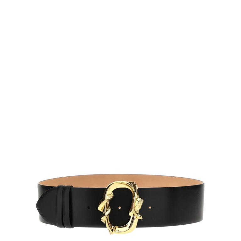 Alexander McQueen Black Cowhide Regular Belt - Women