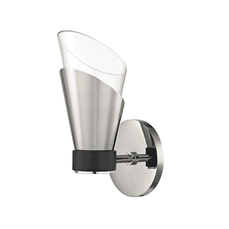 Mitzi Angie 11" Wall Sconce in Polished Nickel and Black