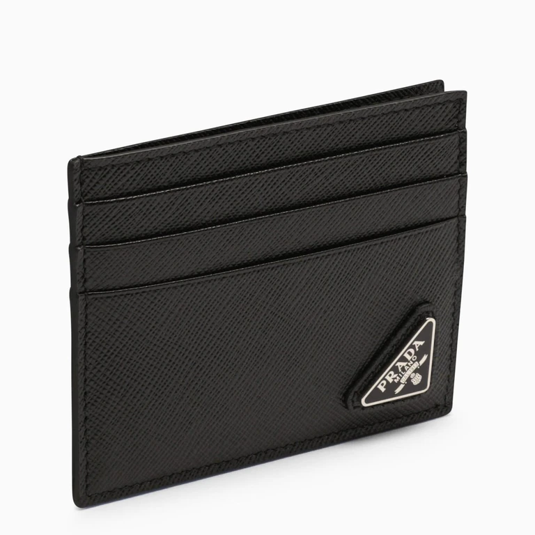 Prada Black Saffiano Leather Credit Card Holder