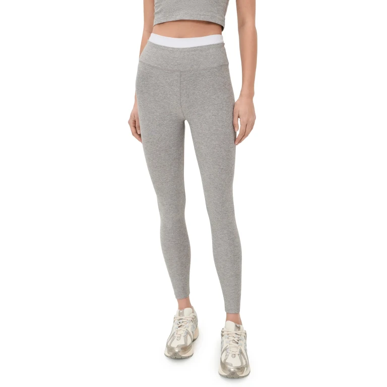 Beyond Yoga Spacedye Layered High Waisted Midi Ankle Leggings Silver Mist XL