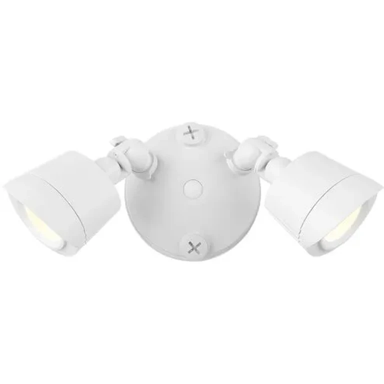 Multi Color-Temp 2-Light LED Double Flood Light in White