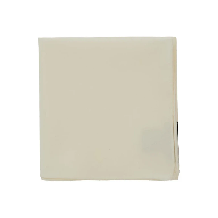 Emporio Armani White Pocket Square With Internal Logo Patch In Wool For Men