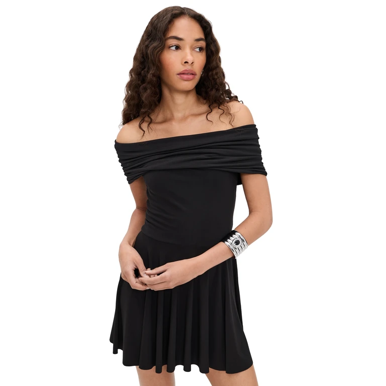 Norma Kamali Flared Pickleball Dress Black XXS