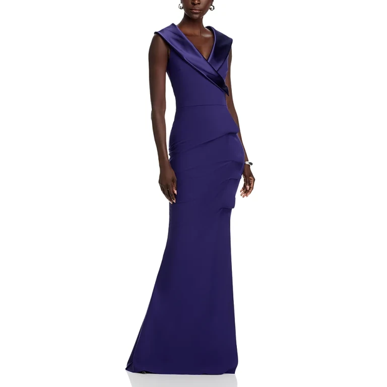 Chiara Boni La Petite Robe Satin Collar Gown