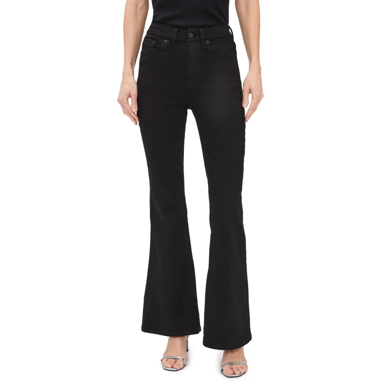 Good American Never Fades Petite Flare Jeans Black001 4