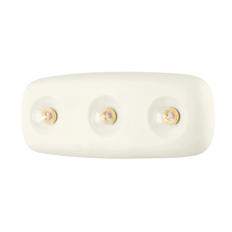 Aged Brass Satin Ivory Bathroom Vanity Light from the Colleen Collection