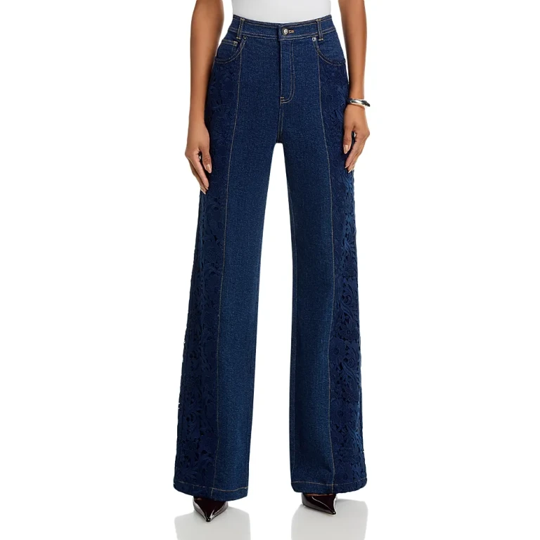Cinq a Sept Lace Combo Francine Jeans in Navy/Ocean
