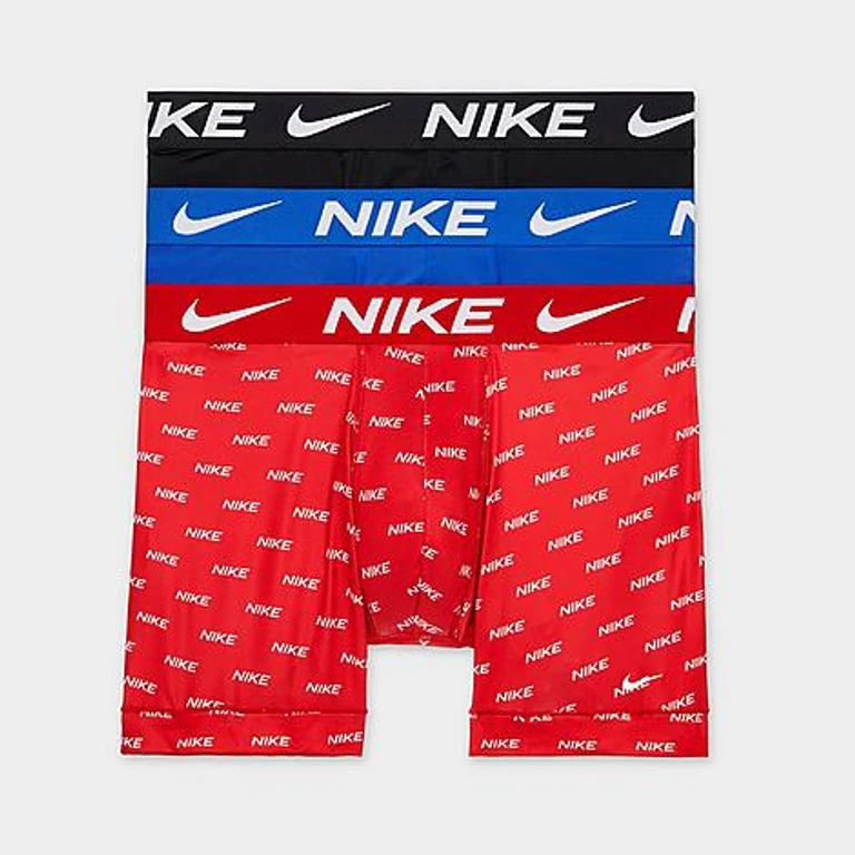 Nike Men's Dri-FIT Essential Micro Boxer Briefs (3-Pack) in Berry/Royal/Black Size: XL