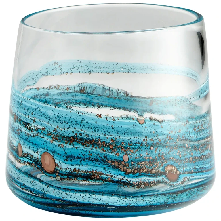 Rogue Vase in Blue and and Gold Dust