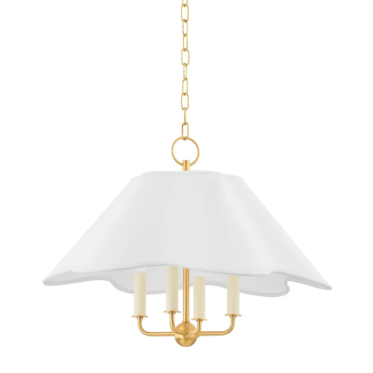 Rosanna 4-Light Chandelier in Aged Brass