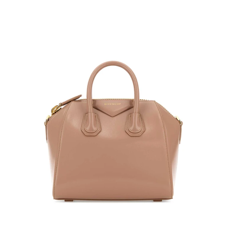 Powder Pink Leather Mini Antigona Handbag Blushpink Borse A Mano - Women