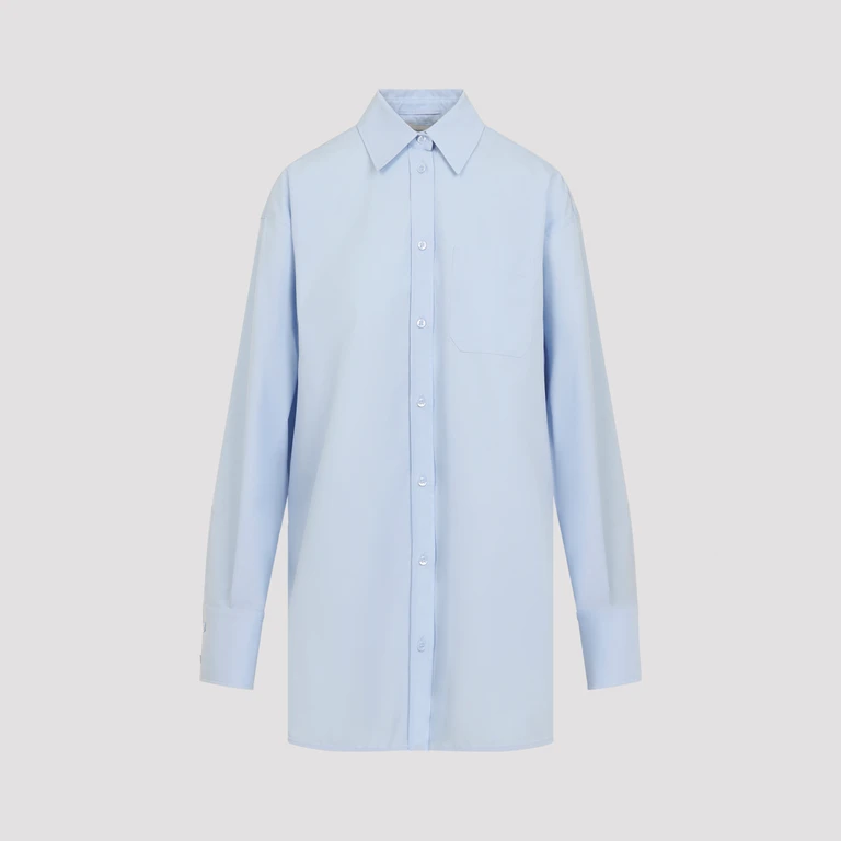 Sportmax Nespola Long Shirt Blue Cotton Polyester - Women