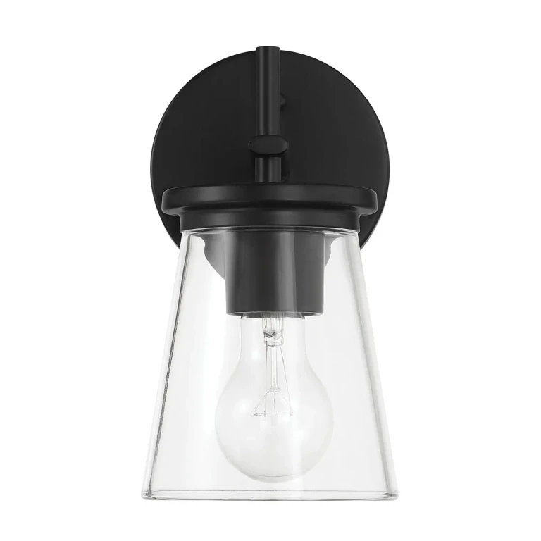 Flat Black Wall Sconce from the Connell Collection