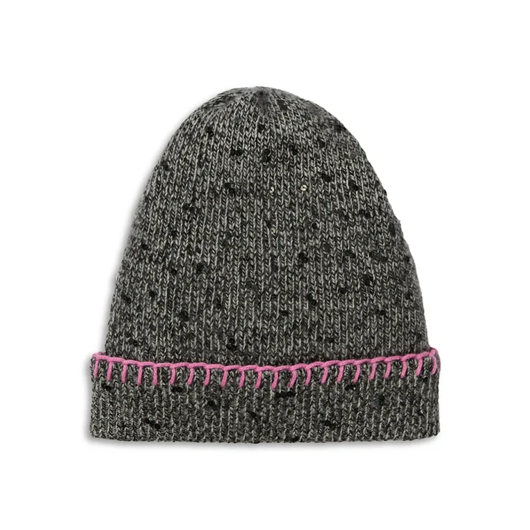 Cashmere Tweeded Ribbed Cuffed Beanie