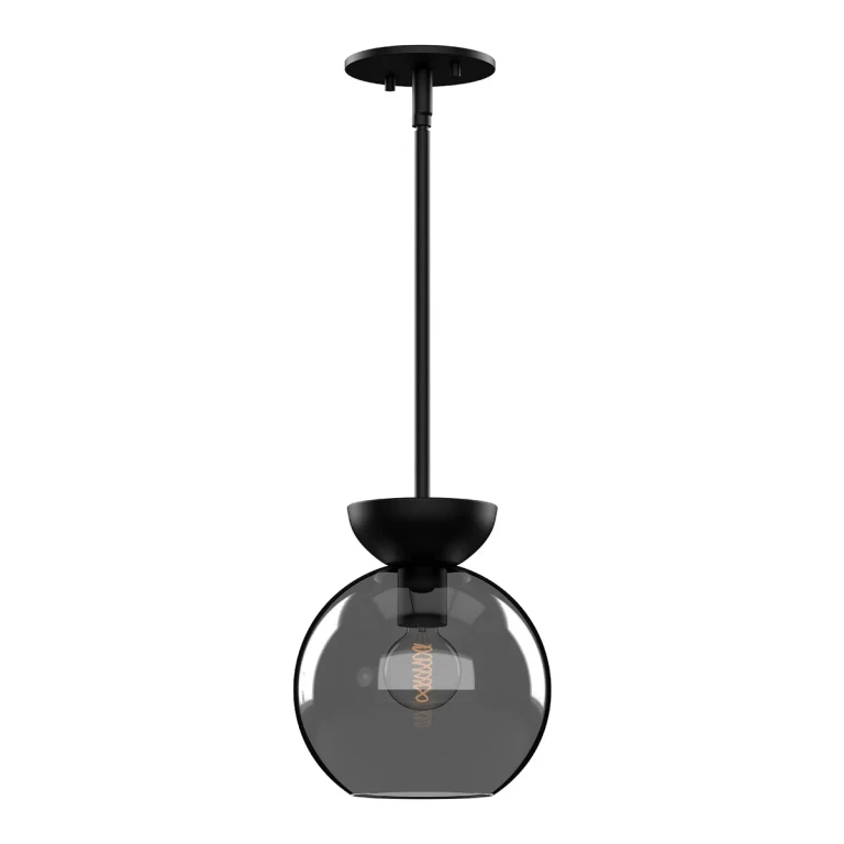 Black Smoked One Light Pendant from the Arcadia Collection