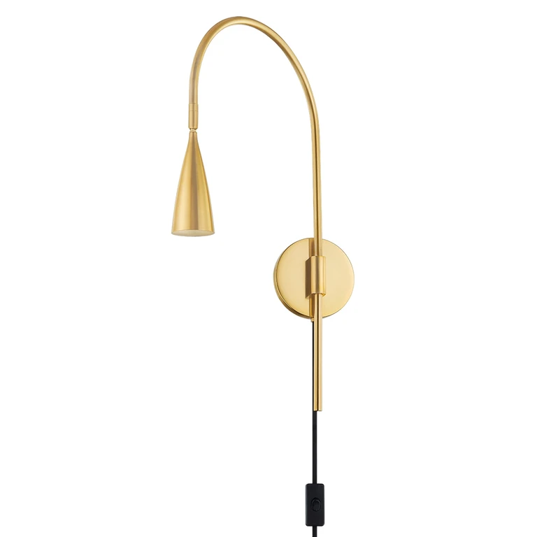 Aged Brass One Light Wall Sconce from the Jenica Collection