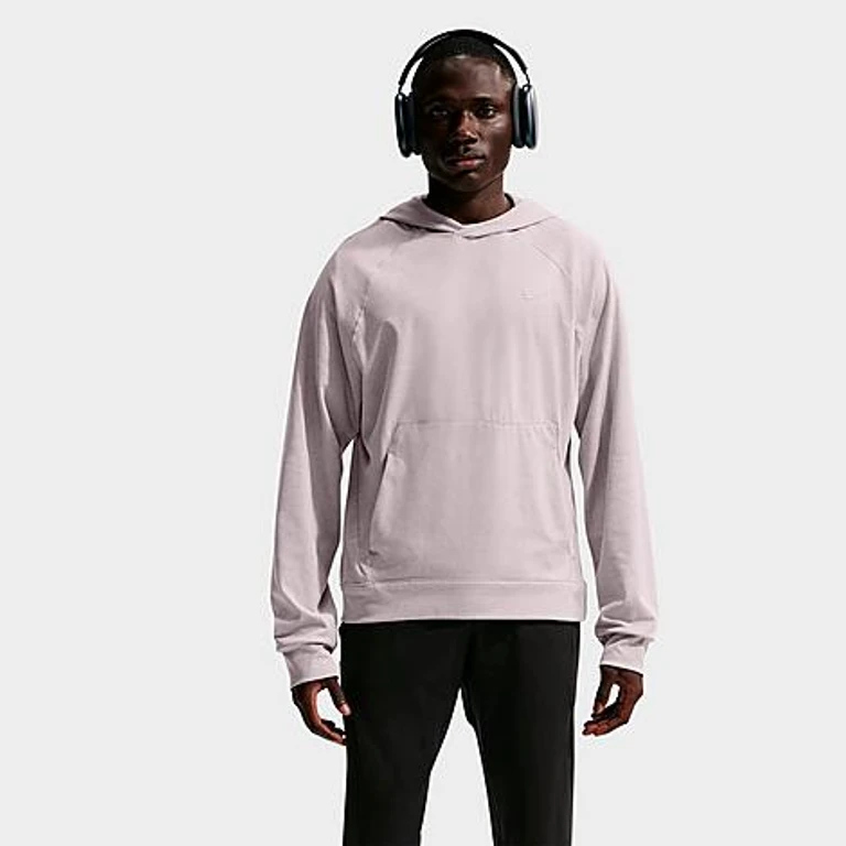 Nike Men's Primary NanoKnit Dri-FIT UV Protection Pullover Training Hoodie in Light Violet Ore/Platinum Violet/Heather Size: Small