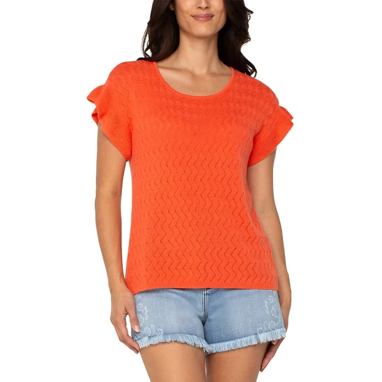 Liverpool Los Angeles Flutter Sleeve Dolman Sweater