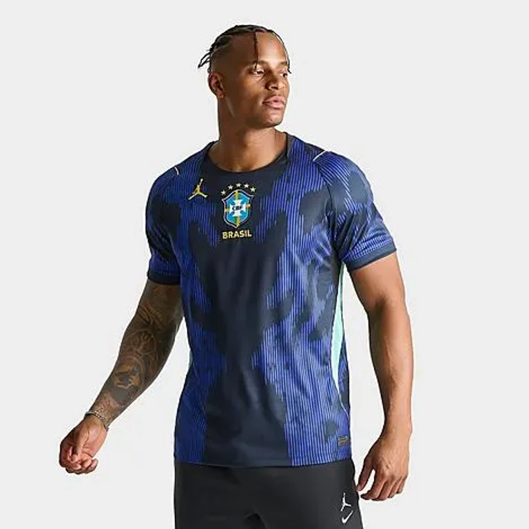 Jordan Men's Brazil 2026 Stadium Away Dri-FIT Replica Soccer Jersey in Old Royal/Black Size: Small
