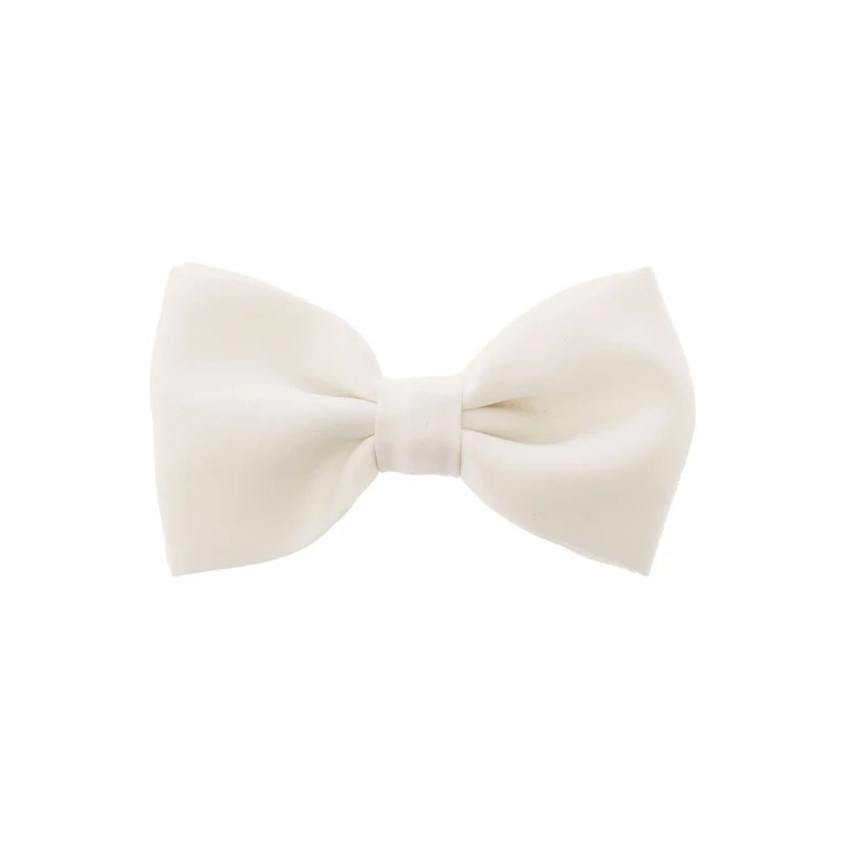 Tagliatore Ivory White Pre-tied Bow Tie With Hook Fastening In Satin Man