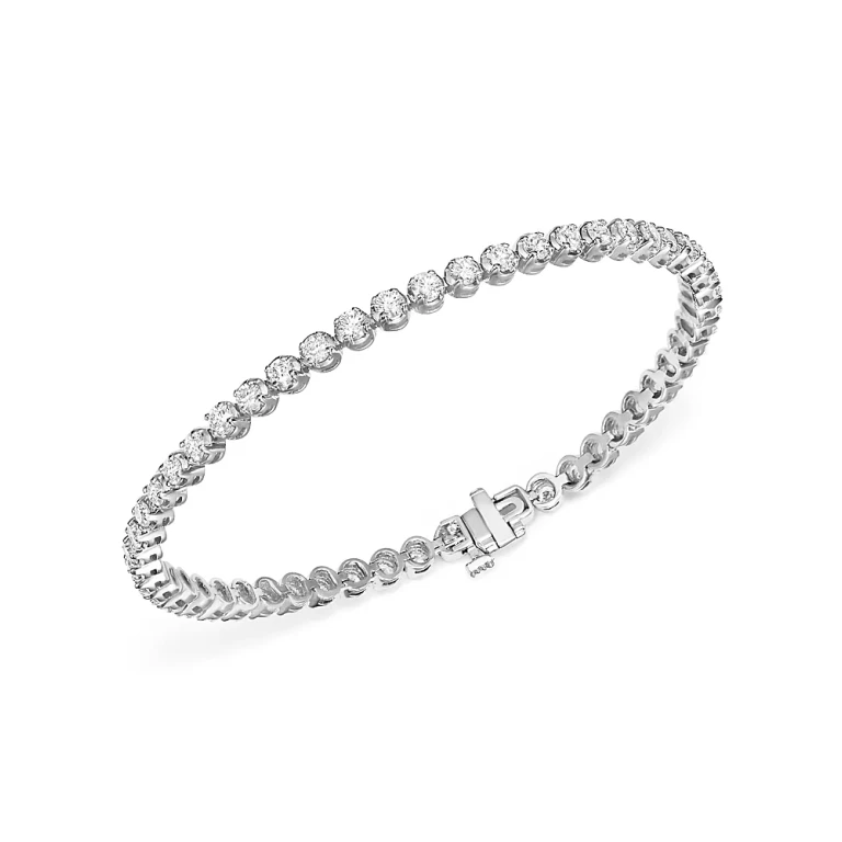 Certified Diamond Tennis Bracelet in 14K White Gold, 4.0 tcw