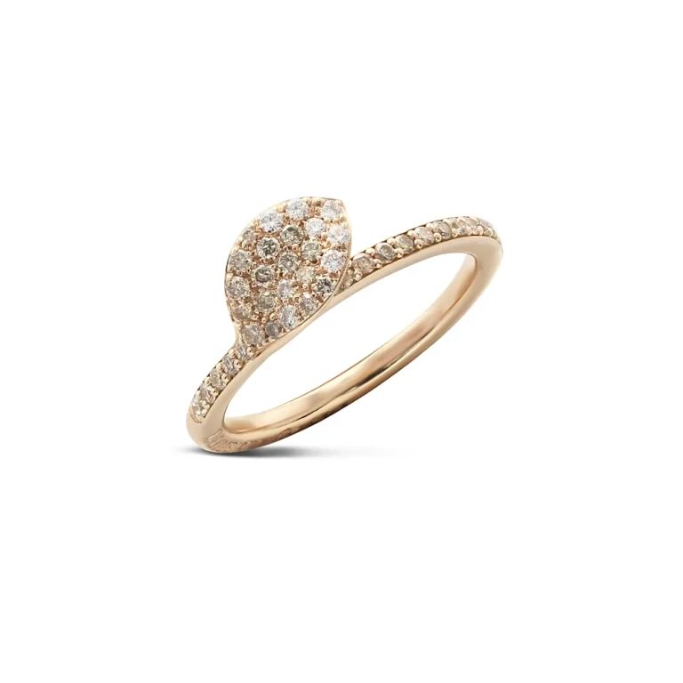 Pasquale Bruni 18K Rose Gold Secret Garden Single Petal Pave Diamond Ring