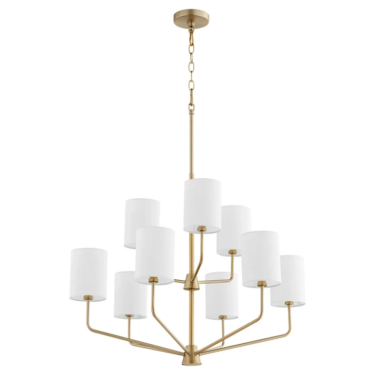 Aged Brass Nine Light Chandelier from the Harmony Collection