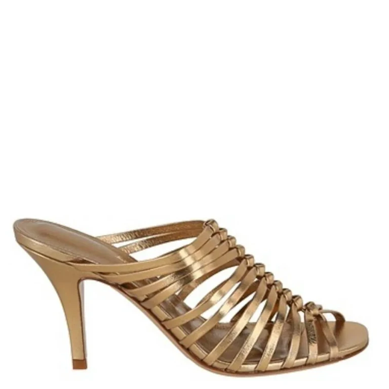 Ferragamo Antique Gold Jessa Braided Sandals