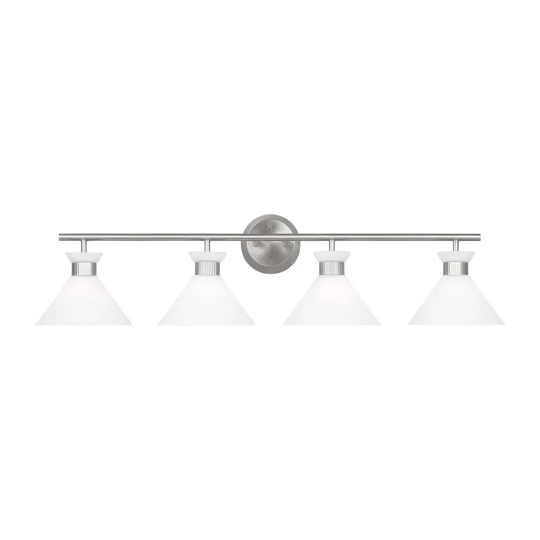 Brushed Steel Four Light Bath from the Belcarra Collection