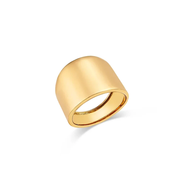 Cigar Band Ring in 14K Yellow Gold
