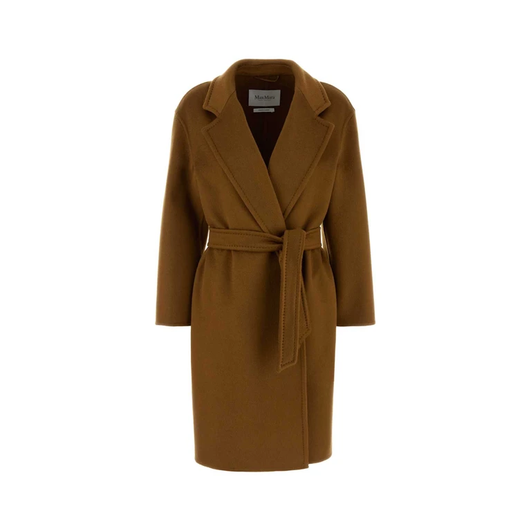 Max Mara Brown Cashmere Melinda Coat Cuoio Exterior: Cappotti - Women