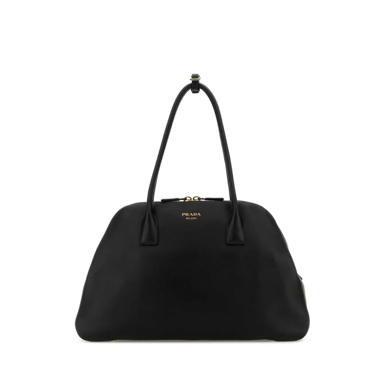 Prada Black Leather Medium Shopping Bag