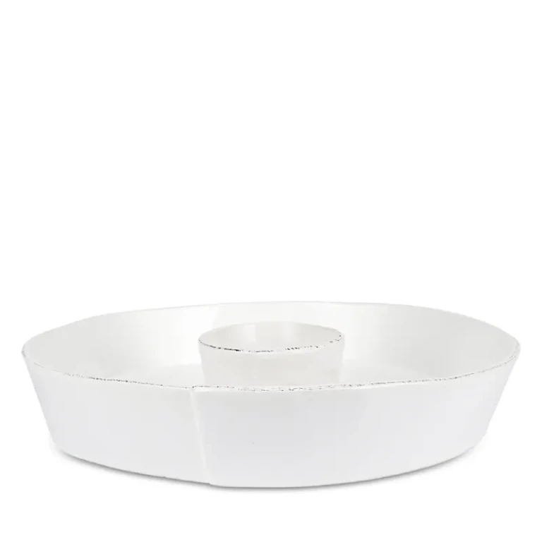 Vietri Lastra White Chip and Dip