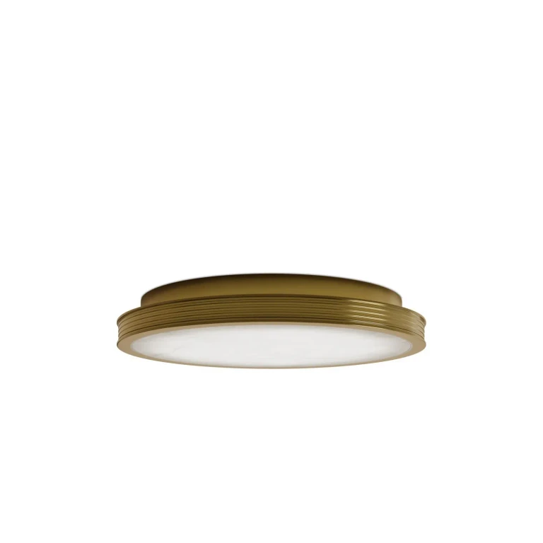 Natural Polished Antique Brass LED Flush Mount from the Aydan Collection