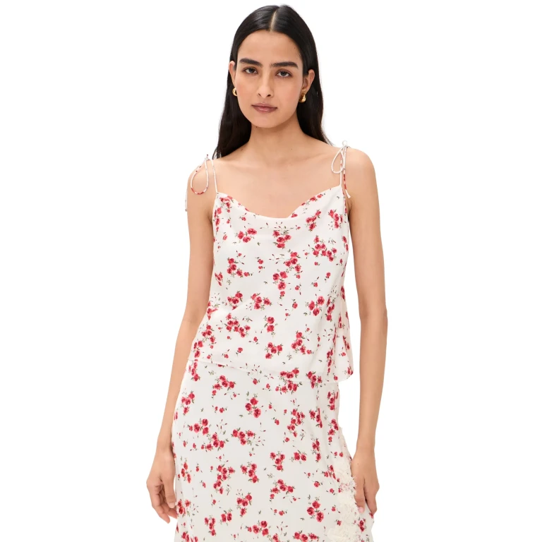 CAMI NYC Azra Hammered Satin Camisole Candied Rose M