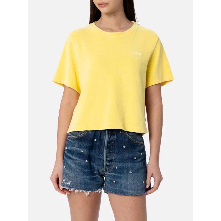 MC2 Saint Barth Aleja Pale Yellow Terry Cotton T-shirt
