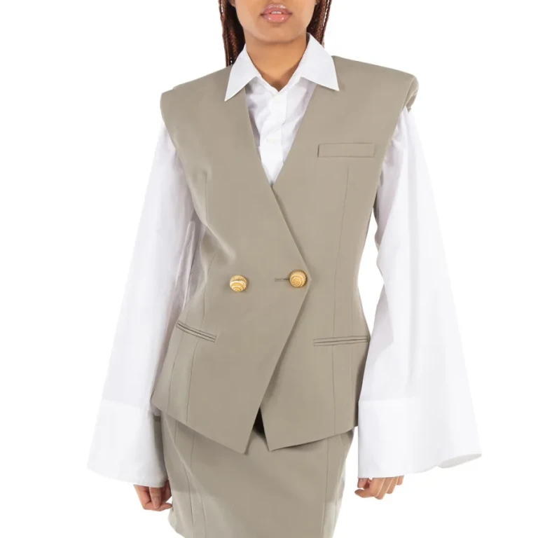 Balmain Grain-Effect Buttoned Vest